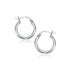 10k White Gold Polished Hoop Earrings (15 mm) by Bids.com