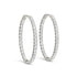 Oval Shape Two Sided Diamond Hoop Earrings in 14k White Gold (2 cttw) by Bids.com
