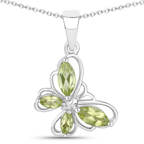 0.64 Carat Genuine Peridot .925 Sterling Silver Pendant by Bids.com