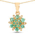 0.72 Carat Genuine Zambian Emerald and White Diamond 14K Yellow Gold Pendant  DestGlow