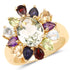 4.48 Carat Genuine Multi Stones .925 Sterling Silver Ring  DestGlow
