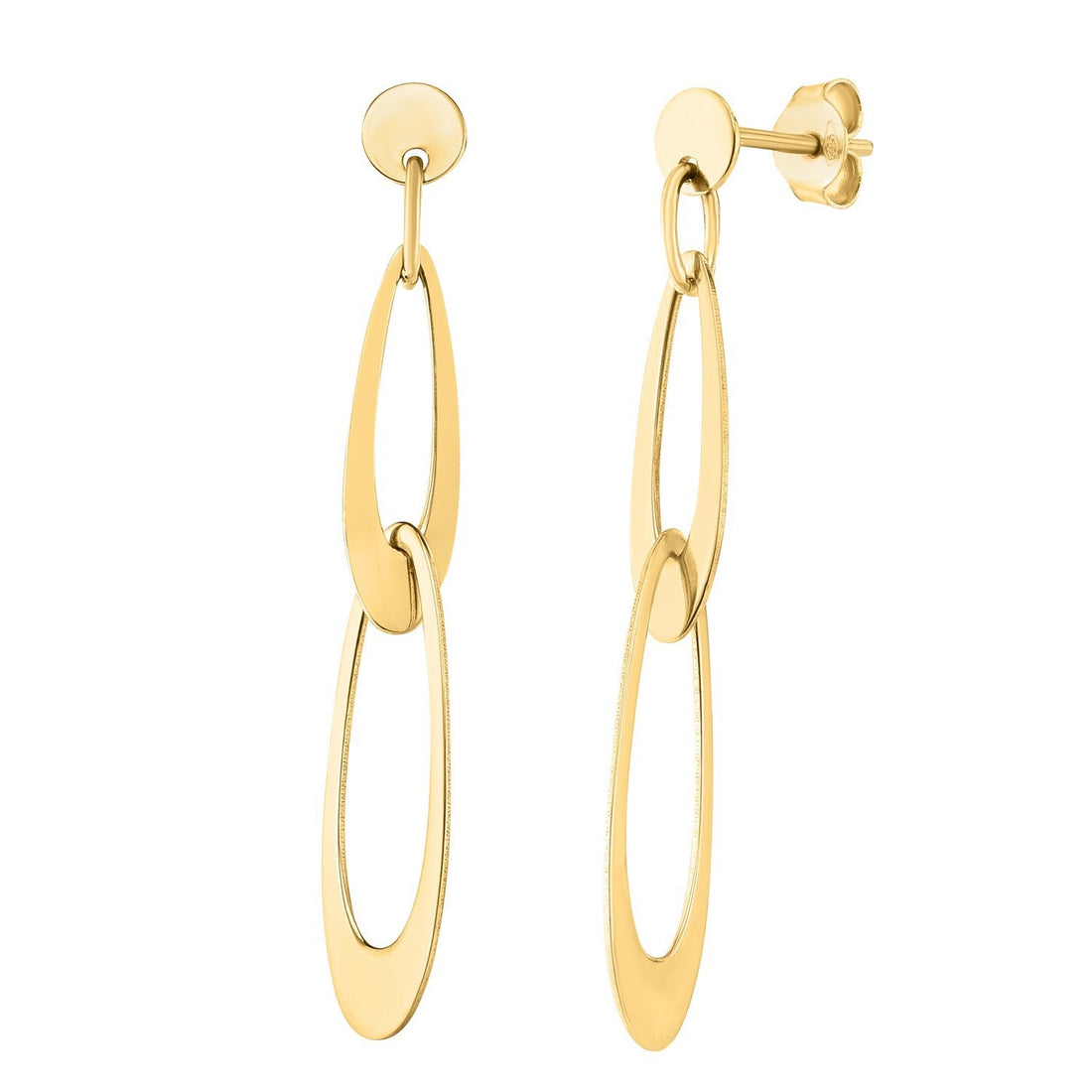14k Yellow Gold Italian Oval Link Earrings by Bids.com