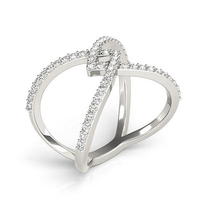 14k White Gold Fancy Entwined Design Diamond Ring (1/2 cttw) by Bids.com