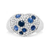 18K White Gold Blue Sapphire and 5/8 Cttw Diamond Cluster Heart Shaped Ring (F-G Color, VS1-VS2 Clarity) - Size 7.5 by Bids.com