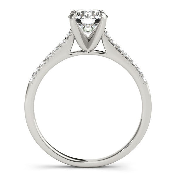 14k White Gold Single Row Scalloped Set Diamond Engagement Ring (1 1/8 cttw) by Bids.com