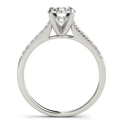 14k White Gold Single Row Scalloped Set Diamond Engagement Ring (1 1/8 cttw) by Bids.com