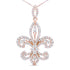 14K Yellow Gold 1.00 Cttw Round Diamond Fleur De Lis 18" Pendant Necklace (H-I Color, SI2-I1 Clarity) by Bids.com