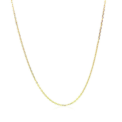 18k Yellow Gold Diamond Cut Cable Link Chain (0.80 mm) by Bids.com