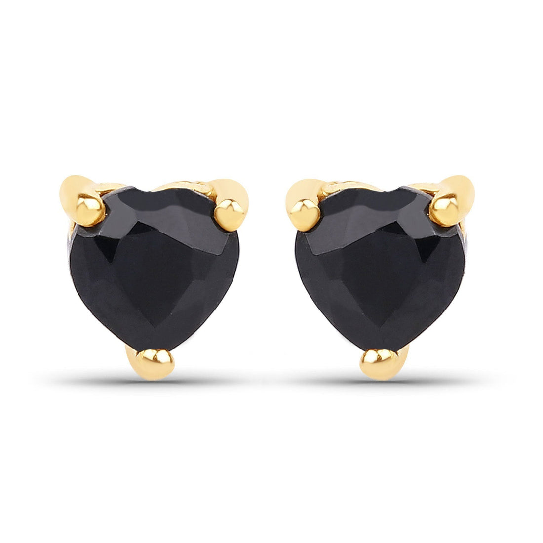 0.70 Carat Genuine Black Sapphire 14K Yellow Gold Earrings  DestGlow