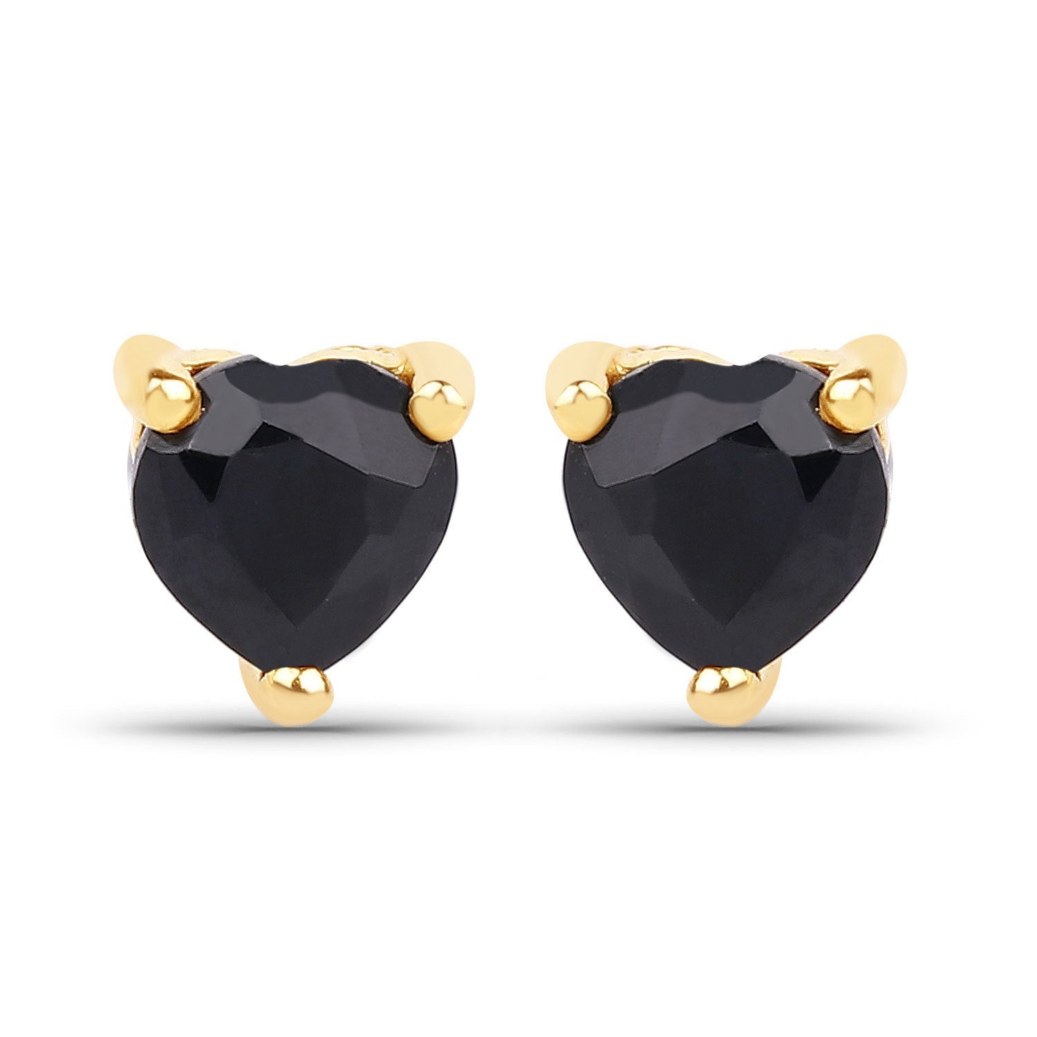 0.70 Carat Genuine Black Sapphire 14K Yellow Gold Earrings  DestGlow