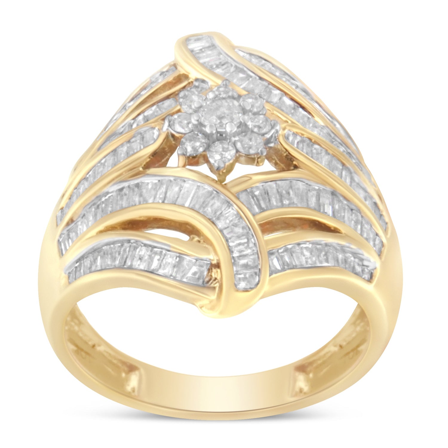 10K Yellow Gold Diamond Ring (1 Cttw, I-J Color, I2-I3 Clarity) - Size 7 by Bids.com