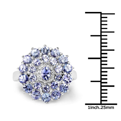 2.27 Carat Genuine Tanzanite .925 Sterling Silver Ring by Bids.com