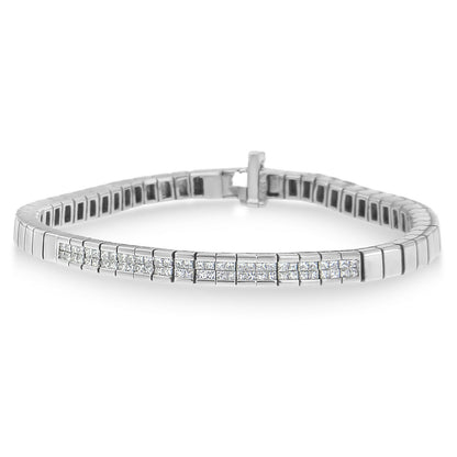 14K White Gold Princess Cut Diamond Bracelet (1.00 cttw, H-I Color, SI1-SI2 Clarity) by Bids.com