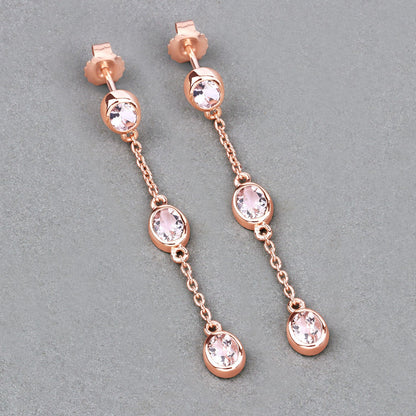 1.62 Carat Genuine Morganite .925 Sterling Silver Earrings by Bids.com