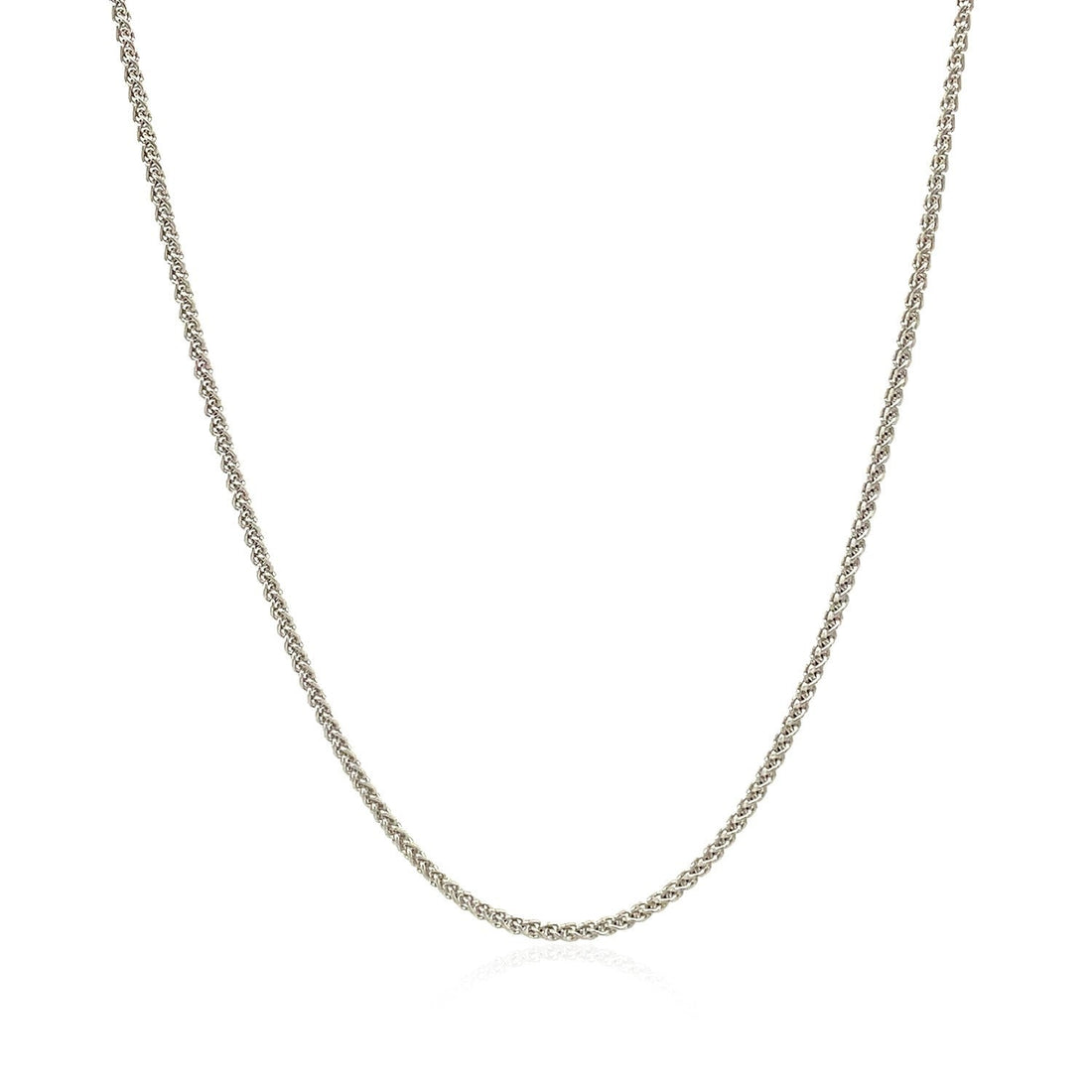 18k White Gold Round Wheat Chain 1.4mm by Bids.com