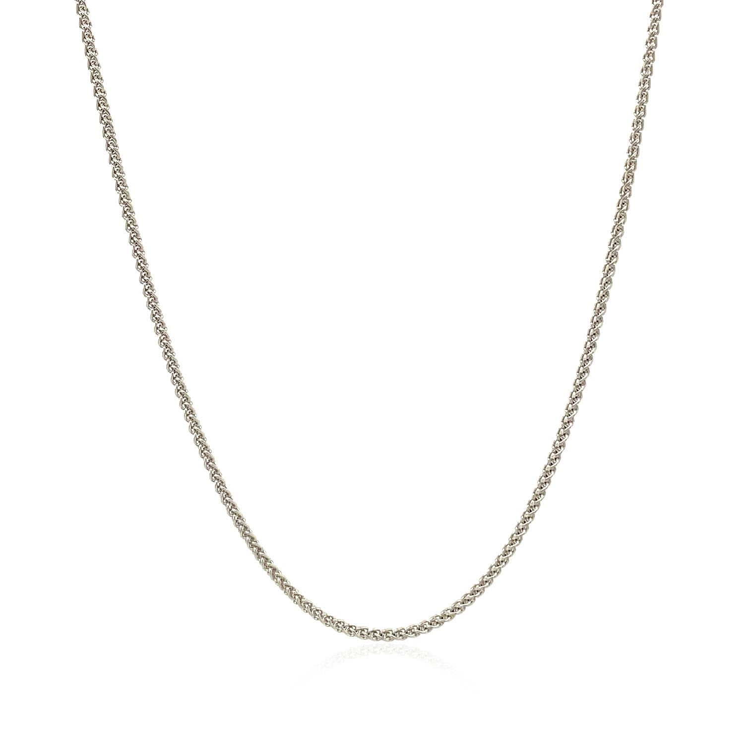 18k White Gold Round Wheat Chain 1.4mm by Bids.com