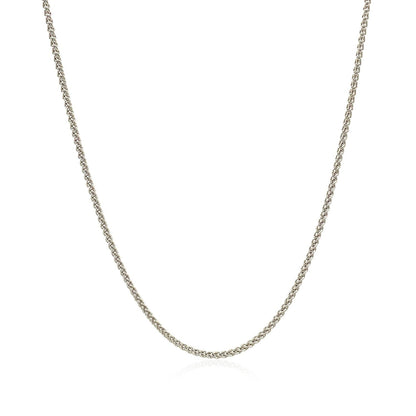 18k White Gold Round Wheat Chain 1.4mm by Bids.com