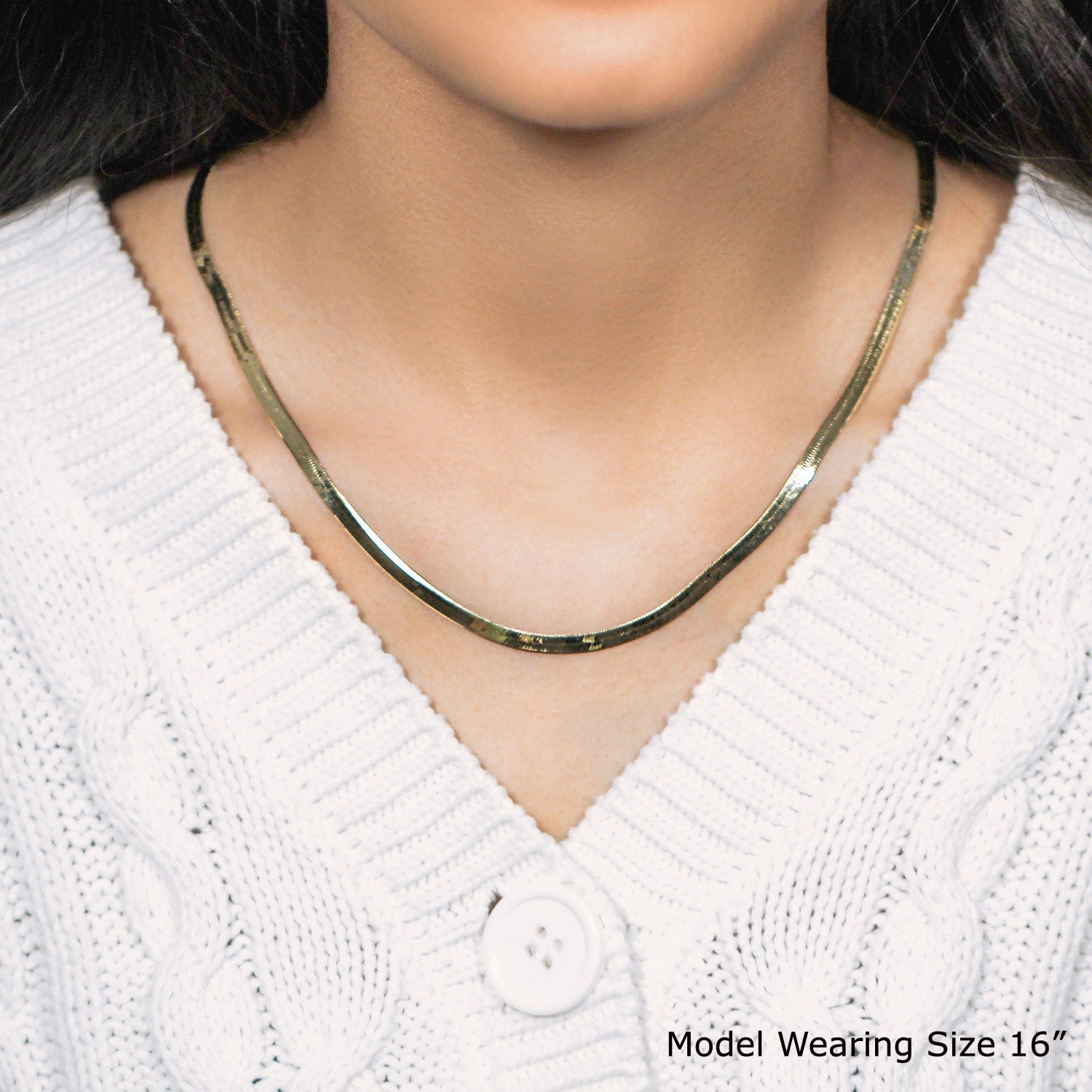 4.0mm 14k Yellow Gold Super Flex Herringbone Chain by Bids.com