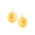 14k Yellow Gold Hammered Texture Disc Drop Earrings Medium  DestGlow