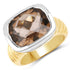 Two Tone Plated 7.53 Carat Genuine Smoky Quartz .925 Sterling Silver Ring  DestGlow