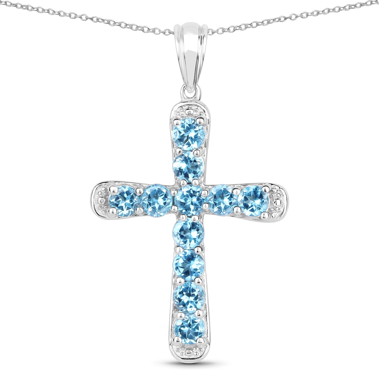 3.85 Carat Genuine Blue Topaz .925 Sterling Silver Pendant by Bids.com