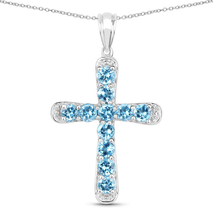 3.85 Carat Genuine Blue Topaz .925 Sterling Silver Pendant by Bids.com