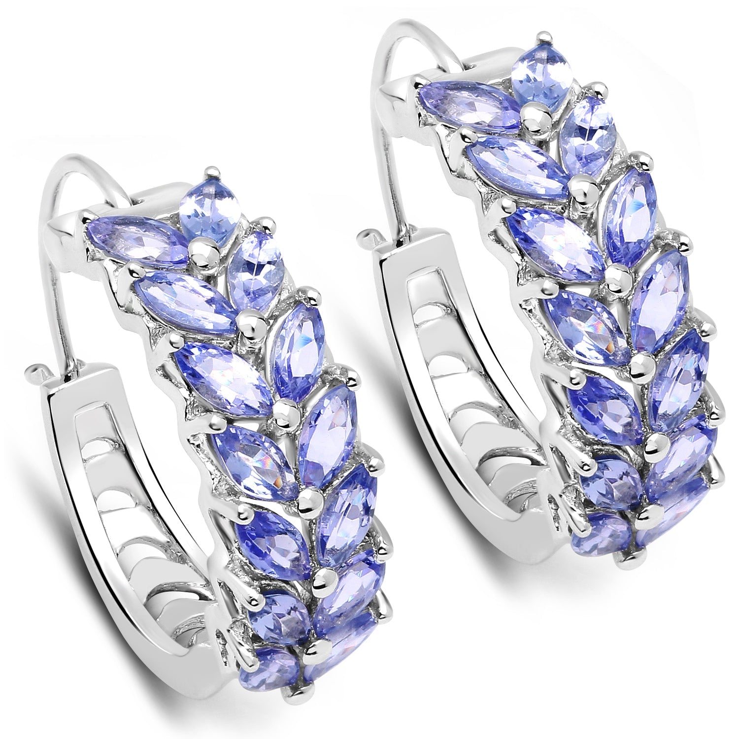 3.92 Carat Genuine Tanzanite .925 Sterling Silver Earrings by Bids.com