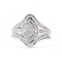 14K White Gold 3/4 Cttw Round and Baguette cut Diamond Cluster Ring (H-I Color, I1-I2 Clarity)  DestGlow
