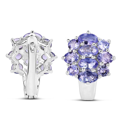 3.48 Carat Genuine Tanzanite .925 Sterling Silver Earrings by Bids.com