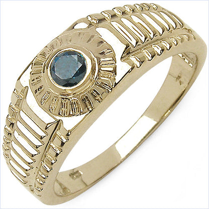 0.20 Carat Genuine Blue Diamond .925 Sterling Silver Ring by Bids.com