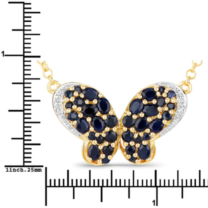 3.83 Carat Genuine Blue Sapphire and White Zircon .925 Sterling Silver Pendant by Bids.com