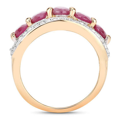 1.74 Carat Genuine Ruby and White Diamond .925 Sterling Silver Ring by Bids.com