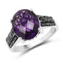 3.96 Carat Genuine Amethyst & Black Diamond .925 Sterling Silver Ring by Bids.com