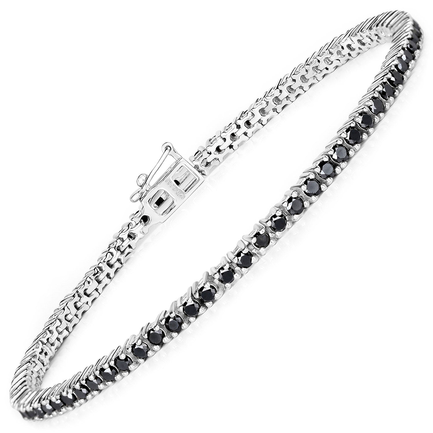 2.19 Carat Genuine Black Diamond .925 Sterling Silver Bracelet  DestGlow