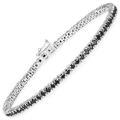 2.19 Carat Genuine Black Diamond .925 Sterling Silver Bracelet  DestGlow