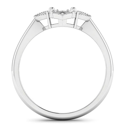 0.20 Carat Genuine White Diamond 14K White Gold Semi Mount Ring - holds 8x6mm Oval Gemstone by Bids.com