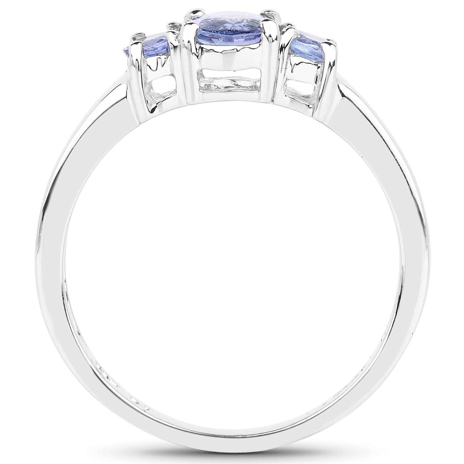 0.95 Carat Genuine Tanzanite .925 Sterling Silver Ring  DestGlow