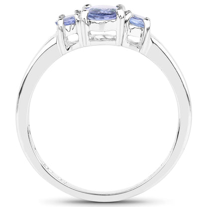 0.95 Carat Genuine Tanzanite .925 Sterling Silver Ring  DestGlow