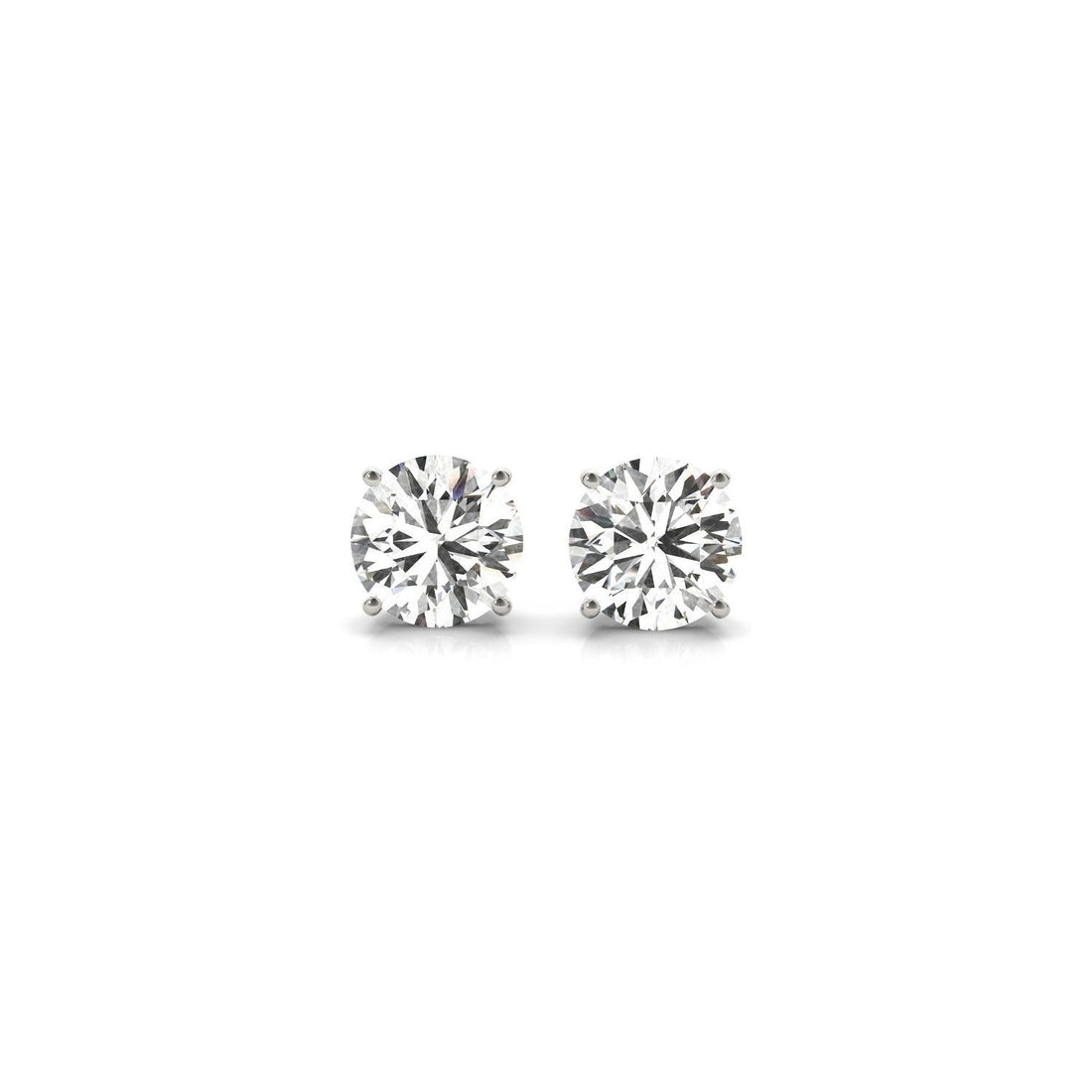 1 1/2 cttw Certified IGI Lab Grown Round Diamond Stud Earrings 14k White Gold (G/VS2)  DestGlow