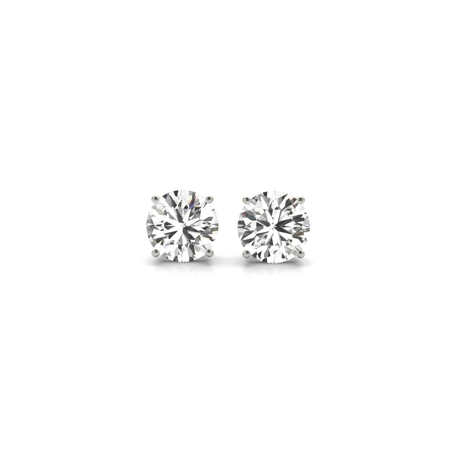 1 1/2 cttw Certified IGI Lab Grown Round Diamond Stud Earrings 14k White Gold (G/VS2)  DestGlow