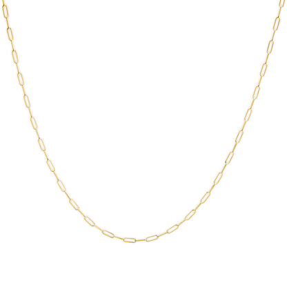 Solid 14K Yellow Gold 2.5mm Paperclip Chain Necklace Unisex 18" Inches by Bids.com