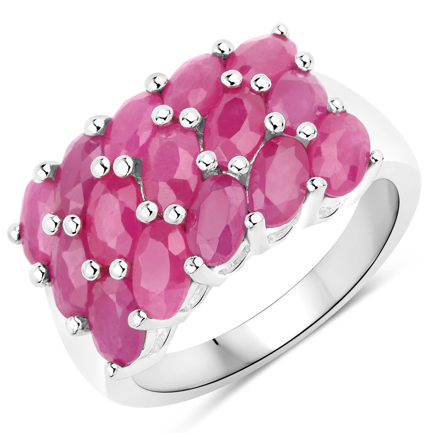 4.05 Carat Genuine Ruby .925 Sterling Silver Ring by Bids.com