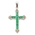 Emerald Diamond Cross Religious Pendant 10KT White Gold by Bids.com