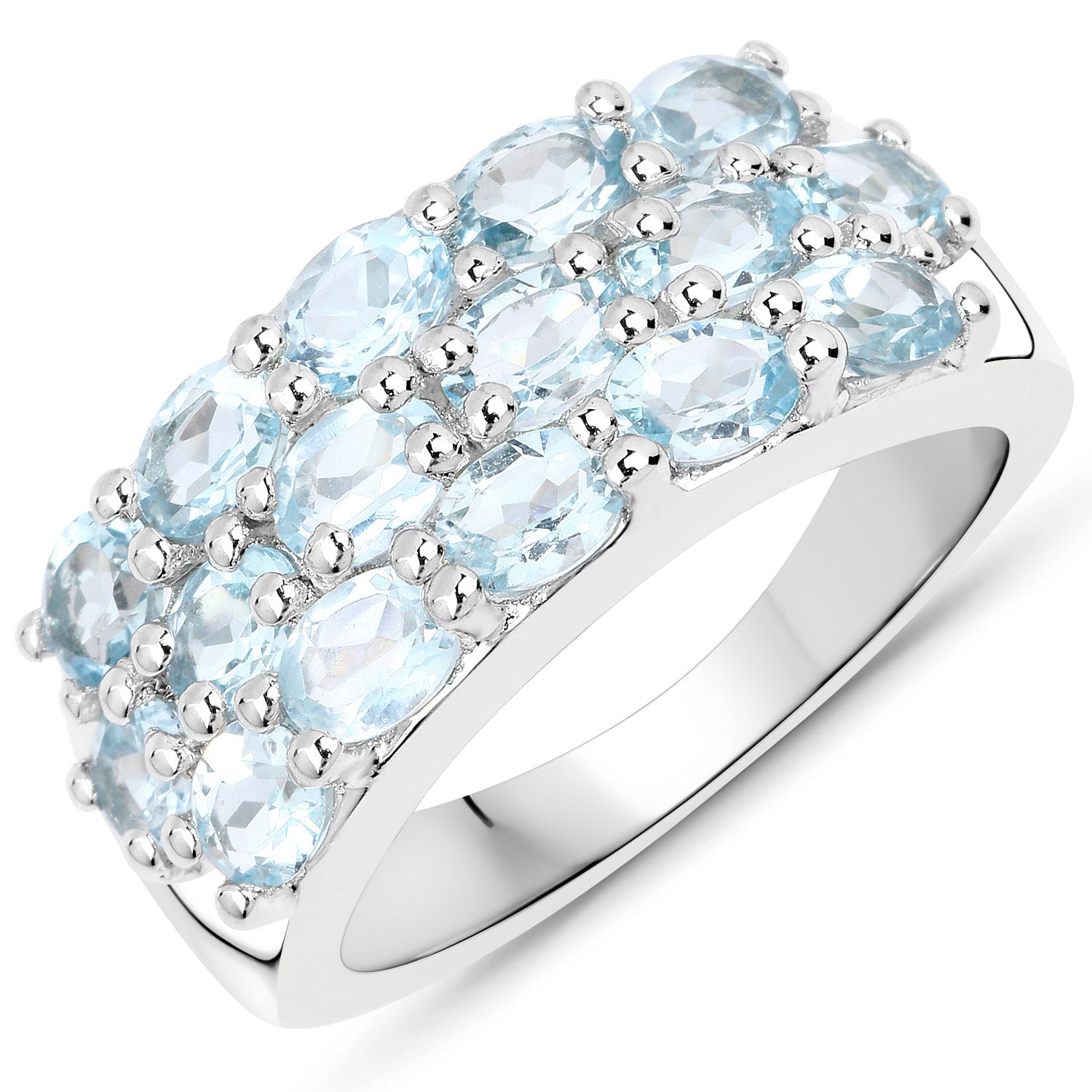 9.88 Carat Genuine Blue Topaz .925 Sterling Silver 3 Piece Jewelry Set (Ring, Earrings, and Pendant w/ Chain) by Bids.com