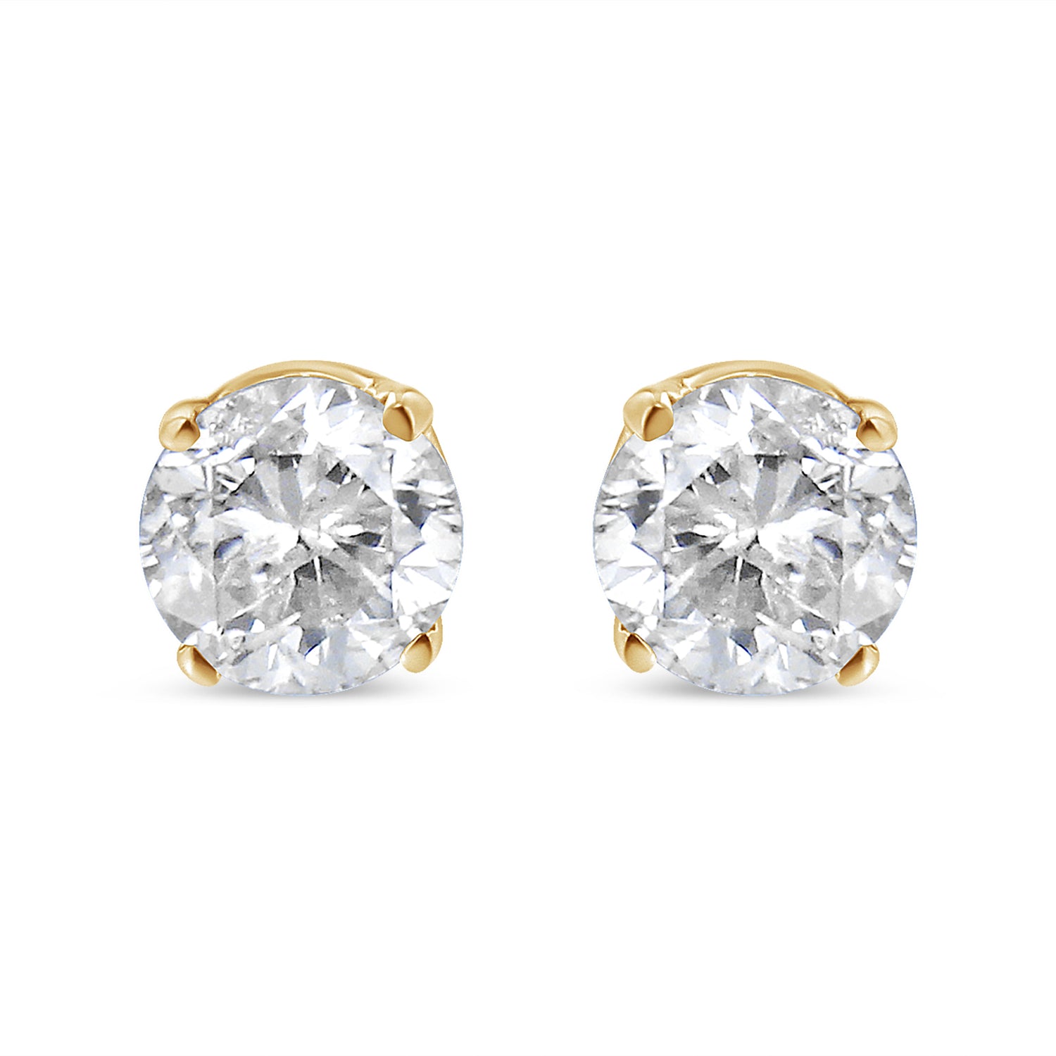 14K Yellow Gold 1/2 Cttw Round-Cut Diamond Solitaire Stud Earrings (O-P Color, SI2-I1 Clarity) by Bids.com