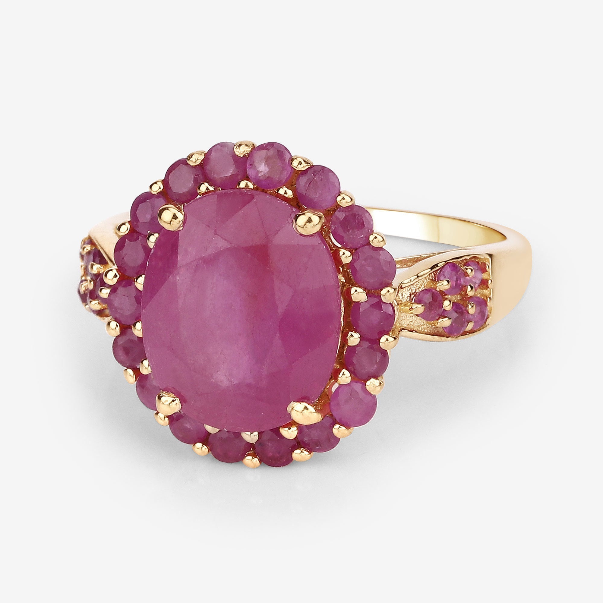 5.09 Carat Glass Filled Ruby and Ruby .925 Sterling Silver Ring  DestGlow