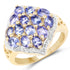 14K Yellow Gold Plated 2.38 Carat Genuine Tanzanite .925 Sterling Silver Ring by Bids.com