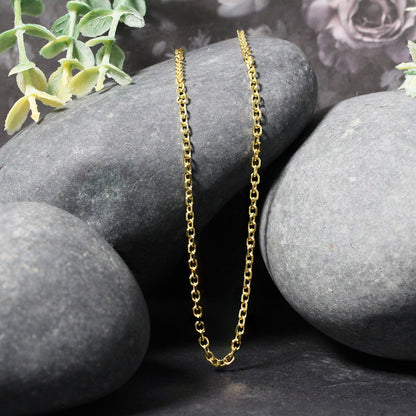 2.3mm 14k Yellow Gold Diamond Cut Cable Link Chain by Bids.com