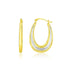 10k Two-Tone Gold Graduated Textured Oval Hoop Earrings  DestGlow