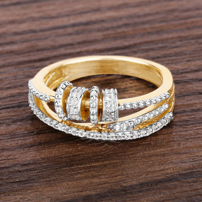 0.20 Carat Genuine White Topaz .925 Sterling Silver Ring  DestGlow